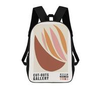 sinyumoney Sac À Dos Scolaire Enfant 17 Pouces Tropical Abstract Shape Sac D'école Imprimé En 3D Pour Garçons (primaire Et Collège)