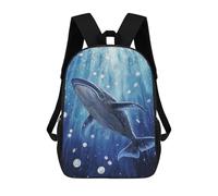sinyumoney Sac À Dos Scolaire Enfant 17 Pouces Whale Watching Underwater Sac D'école Imprimé En 3D Pour Garçons (primaire Et Collège)