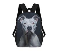 sinyumoney Sac À Dos Scolaire Enfant 17 Pouces White Dogo Argentino Portrait Sac D'école Imprimé En 3D Pour Garçons (primaire Et Collège)