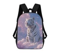 sinyumoney Sac À Dos Scolaire Enfant 17 Pouces White Tiger Fantasy Sky Sac D'école Imprimé En 3D Pour Garçons (primaire Et Collège)
