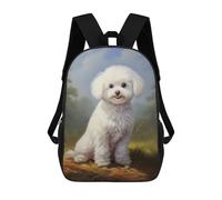 sinyumoney Sac À Dos Scolaire Enfant Tendance Et Décontracté Bichon Frisé Sac À Dos Scolaire Imprimé En 3D Pour Garçon, Grand Sac À Dos