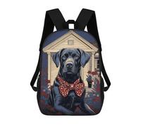 sinyumoney Sac À Dos Scolaire Enfant Tendance Et Décontracté Black Labrador Sac À Dos Scolaire Imprimé En 3D Pour Garçon, Grand Sac À Dos