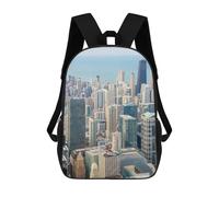 sinyumoney Sac À Dos Scolaire Enfant Tendance Et Décontracté Chicago Skyline Sac À Dos Scolaire Imprimé En 3D Pour Garçon, Grand Sac À Dos