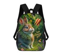 sinyumoney Sac À Dos Scolaire Enfant Tendance Et Décontracté Cute Bunny with Carrots Sac À Dos Scolaire Imprimé En 3D Pour Garçon, Grand Sac À Dos