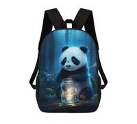 sinyumoney Sac À Dos Scolaire Enfant Tendance Et Décontracté Cute Panda Bear Glow Sac À Dos Scolaire Imprimé En 3D Pour Garçon, Grand Sac À Dos