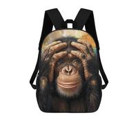 sinyumoney Sac À Dos Scolaire Enfant Tendance Et Décontracté Funny Chimpanzee Portrait Sac À Dos Scolaire Imprimé En 3D Pour Garçon, Grand Sac À Dos