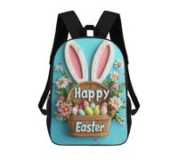 sinyumoney Sac À Dos Scolaire Enfant Tendance Et Décontracté Happy Easter Basket Sac À Dos Scolaire Imprimé En 3D Pour Garçon, Grand Sac À Dos