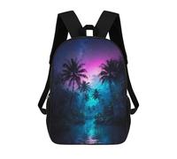 sinyumoney Sac À Dos Scolaire Enfant Tendance Et Décontracté Island Sunset Serenade Sac À Dos Scolaire Imprimé En 3D Pour Garçon, Grand Sac À Dos