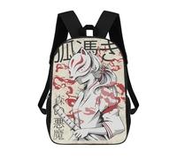 sinyumoney Sac À Dos Scolaire Enfant Tendance Et Décontracté Kitsune Dark Sac À Dos Scolaire Imprimé En 3D Pour Garçon, Grand Sac À Dos
