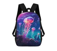 sinyumoney Sac À Dos Scolaire Enfant Tendance Et Décontracté Neon Jellyfish Glowing Sac À Dos Scolaire Imprimé En 3D Pour Garçon, Grand Sac À Dos