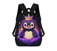 sinyumoney Sac À Dos Scolaire Enfant Tendance Et Décontracté Penguin Space King Sac À Dos Scolaire Imprimé En 3D Pour Garçon, Grand Sac À Dos
