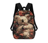 sinyumoney Sac À Dos Scolaire Enfant Tendance Et Décontracté Sleeping Koala in Bloom Sac À Dos Scolaire Imprimé En 3D Pour Garçon, Grand Sac À Dos