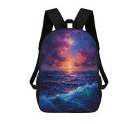 sinyumoney Sac À Dos Scolaire Enfant Tendance Et Décontracté Starry Sunset Sea Sac À Dos Scolaire Imprimé En 3D Pour Garçon, Grand Sac À Dos
