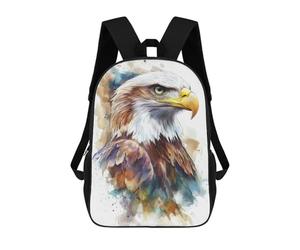 sinyumoney Sac À Dos Scolaire Enfant Tendance Et Décontracté Watercolor Bald Eagle Sac À Dos Scolaire Imprimé En 3D Pour Garçon, Grand Sac À Dos