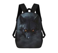 sinyumoney Sac À Dos Scolaire Enfant Tendance Et Décontracté Wild Black Wolf Halloween Sac À Dos Scolaire Imprimé En 3D Pour Garçon, Grand Sac À Dos