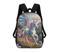 sinyumoney Sac À Dos Scolaire Enfant Tendance Et Décontracté Winged Pegasus Unicorn Fantasy Sac À Dos Scolaire Imprimé En 3D Pour Garçon, Grand Sac À Dos