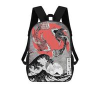 sinyumoney Sac À Dos Scolaire Enfant Tendance Et Décontracté Yin Yang Koi Fish Sac À Dos Scolaire Imprimé En 3D Pour Garçon, Grand Sac À Dos