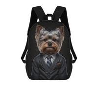 sinyumoney Sac À Dos Scolaire Enfant Tendance Et Décontracté Yorkshire Terrier Men Suit Sac À Dos Scolaire Imprimé En 3D Pour Garçon, Grand Sac À Dos