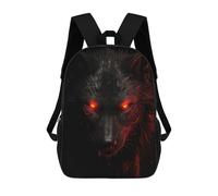 sinyumoney Sac À Dos Scolaire Evil Black Wolf Sac À Dos Scolaire Enfant Imprimé En 3D, Sac De Voyage Tendance, Sac D'école Garçon 17inch
