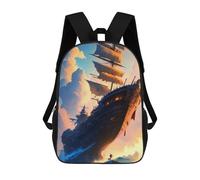 sinyumoney Sac À Dos Scolaire Fantasy Ship at Sunset Sac À Dos Scolaire Enfant Imprimé En 3D, Sac De Voyage Tendance, Sac D'école Garçon 17inch