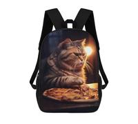 sinyumoney Sac À Dos Scolaire Fat Cat Stealing Pizzs Sac À Dos Scolaire Enfant Imprimé En 3D, Sac De Voyage Tendance, Sac D'école Garçon 17inch