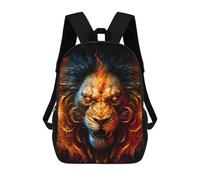 sinyumoney Sac À Dos Scolaire Flaming Lion Artwork -3 Sac À Dos Scolaire Enfant Imprimé En 3D, Sac De Voyage Tendance, Sac D'école Garçon 17inch