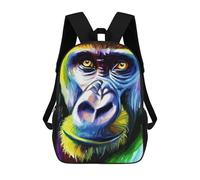 sinyumoney Sac À Dos Scolaire Funny Gorilla Face Art Sac À Dos Scolaire Enfant Imprimé En 3D, Sac De Voyage Tendance, Sac D'école Garçon 17inch