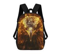 sinyumoney Sac À Dos Scolaire Golden Blaze Eagle Sac À Dos Scolaire Enfant Imprimé En 3D, Sac De Voyage Tendance, Sac D'école Garçon 17inch