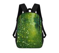 sinyumoney Sac À Dos Scolaire Green Forest Meadow Painting Sac À Dos Scolaire Enfant Imprimé En 3D, Sac De Voyage Tendance, Sac D'école Garçon 17inch