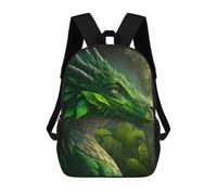 sinyumoney Sac À Dos Scolaire Green Leaf Dragon Sac À Livres Pour Garçons Et Filles Sac D'école Sac Pour L'université Sac De Voyage D'affaires Sac De Travail 17inch
