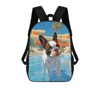 sinyumoney Sac À Dos Scolaire Hollywood Boston Terrier Sac À Livres Pour Garçons Et Filles Sac D'école Sac Pour L'université Sac De Voyage D'affaires Sac De Travail 17inch