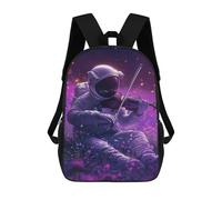 sinyumoney Sac À Dos Scolaire Imprimé En 3D 17inch Sac À Dos Pour Enfants Astronaut Playing Violin in Space-1 Sacs À Livres Grande Capacité Sacs D'école Et De Voyage Pour Enfants/étudiants/adultes