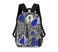 sinyumoney Sac À Dos Scolaire Imprimé En 3D 17inch Sac À Dos Pour Enfants Barcelona Architecture Abstract Art Sacs À Livres Grande Capacité Sacs D'école Et De Voyage Pour Enfants/étudiants/adultes