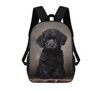 sinyumoney Sac À Dos Scolaire Imprimé En 3D 17inch Sac À Dos Pour Enfants Black Poodle Puppy Portrai Sacs À Livres Grande Capacité Sacs D'école Et De Voyage Pour Enfants/étudiants/adultes