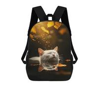 sinyumoney Sac À Dos Scolaire Imprimé En 3D 17inch Sac À Dos Pour Enfants Cat in Water Reflection Sacs À Livres Grande Capacité Sacs D'école Et De Voyage Pour Enfants/étudiants/adultes