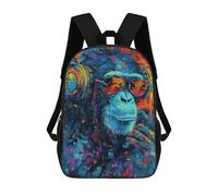 sinyumoney Sac À Dos Scolaire Imprimé En 3D 17inch Sac À Dos Pour Enfants Chill Monkey Vibes Sacs À Livres Grande Capacité Sacs D'école Et De Voyage Pour Enfants/étudiants/adultes