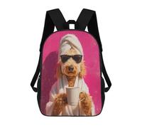sinyumoney Sac À Dos Scolaire Imprimé En 3D 17inch Sac À Dos Pour Enfants Chill Pup with Coffee Mug -1 Sacs À Livres Grande Capacité Sacs D'école Et De Voyage Pour Enfants/étudiants/adultes