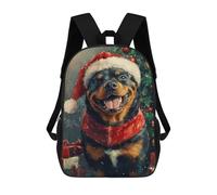 sinyumoney Sac À Dos Scolaire Imprimé En 3D 17inch Sac À Dos Pour Enfants Christmas Rottweiler with Santa Hat Sacs À Livres Grande Capacité Sacs D'école Et De Voyage Pour Enfants/étudiants/adultes