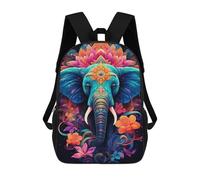 sinyumoney Sac À Dos Scolaire Imprimé En 3D 17inch Sac À Dos Pour Enfants Colorful Elephant Artwork Sacs À Livres Grande Capacité Sacs D'école Et De Voyage Pour Enfants/étudiants/adultes