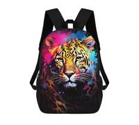sinyumoney Sac À Dos Scolaire Imprimé En 3D 17inch Sac À Dos Pour Enfants Colorful Leopard Art Print-2 Sacs À Livres Grande Capacité Sacs D'école Et De Voyage Pour Enfants/étudiants/adultes