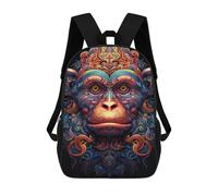 sinyumoney Sac À Dos Scolaire Imprimé En 3D 17inch Sac À Dos Pour Enfants Colorful Monkey Art Print-1 Sacs À Livres Grande Capacité Sacs D'école Et De Voyage Pour Enfants/étudiants/adultes