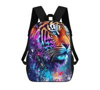 sinyumoney Sac À Dos Scolaire Imprimé En 3D 17inch Sac À Dos Pour Enfants Colorful Tiger Art Print-13 Sacs À Livres Grande Capacité Sacs D'école Et De Voyage Pour Enfants/étudiants/adultes