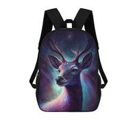 sinyumoney Sac À Dos Scolaire Imprimé En 3D 17inch Sac À Dos Pour Enfants Cosmic Deer Portrait-1 Sacs À Livres Grande Capacité Sacs D'école Et De Voyage Pour Enfants/étudiants/adultes