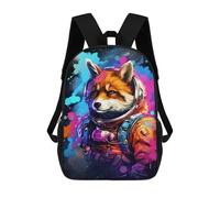 sinyumoney Sac À Dos Scolaire Imprimé En 3D 17inch Sac À Dos Pour Enfants Cosmic Fox Astronaut Art-1 Sacs À Livres Grande Capacité Sacs D'école Et De Voyage Pour Enfants/étudiants/adultes