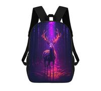 sinyumoney Sac À Dos Scolaire Imprimé En 3D 17inch Sac À Dos Pour Enfants Deer Magenta Neon Sacs À Livres Grande Capacité Sacs D'école Et De Voyage Pour Enfants/étudiants/adultes