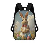 sinyumoney Sac À Dos Scolaire Imprimé En 3D 17inch Sac À Dos Pour Enfants Easter Bunny with Eggs-6 Sacs À Livres Grande Capacité Sacs D'école Et De Voyage Pour Enfants/étudiants/adultes