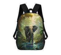 sinyumoney Sac À Dos Scolaire Imprimé En 3D 17inch Sac À Dos Pour Enfants Elephant in Amazon Rainforest Sacs À Livres Grande Capacité Sacs D'école Et De Voyage Pour Enfants/étudiants/adultes