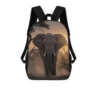 sinyumoney Sac À Dos Scolaire Imprimé En 3D 17inch Sac À Dos Pour Enfants Elephant Walking at Sunset Sacs À Livres Grande Capacité Sacs D'école Et De Voyage Pour Enfants/étudiants/adultes