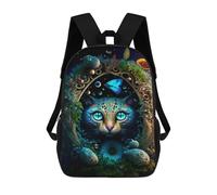sinyumoney Sac À Dos Scolaire Imprimé En 3D 17inch Sac À Dos Pour Enfants Fantasy Cat Art Print Sacs À Livres Grande Capacité Sacs D'école Et De Voyage Pour Enfants/étudiants/adultes