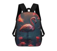 sinyumoney Sac À Dos Scolaire Imprimé En 3D 17inch Sac À Dos Pour Enfants Floral Fantasy Flamingo Sacs À Livres Grande Capacité Sacs D'école Et De Voyage Pour Enfants/étudiants/adultes